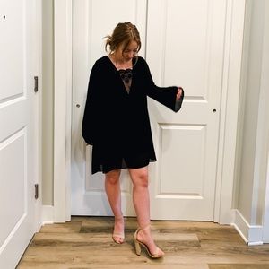 Black dress with boho detailing